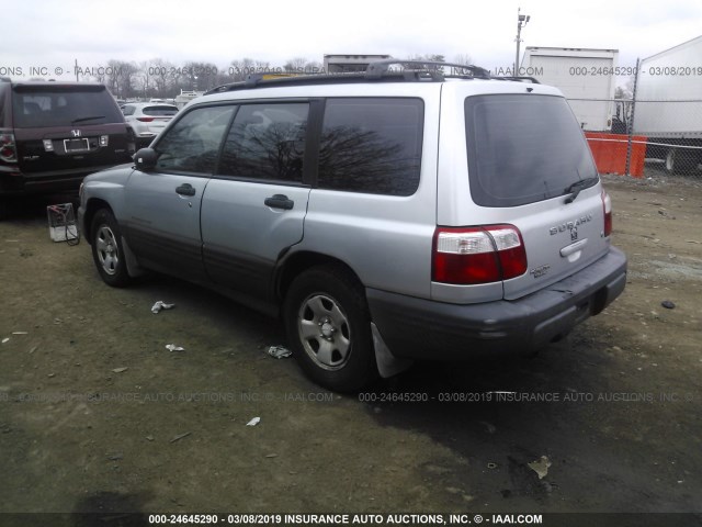 JF1SF63512H700251 - 2002 SUBARU FORESTER L SILVER photo 3