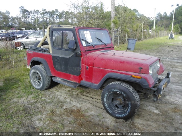 2J4FY19P5MJ105145 - 1991 JEEP WRANGLER / YJ S RED photo 1