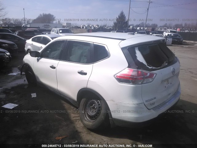 JN8AT2MT2GW030575 - 2016 NISSAN ROGUE S/SL/SV WHITE photo 3