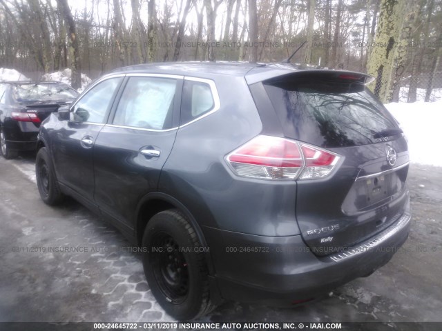 5N1AT2MV2FC813324 - 2015 NISSAN ROGUE S/SL/SV GRAY photo 3