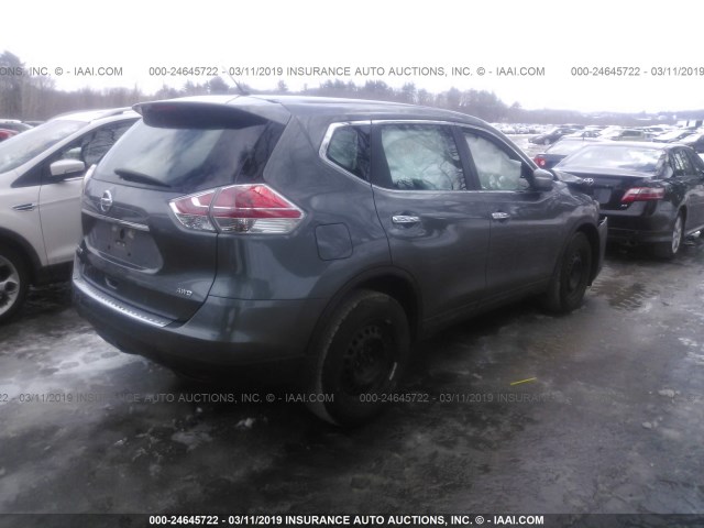 5N1AT2MV2FC813324 - 2015 NISSAN ROGUE S/SL/SV GRAY photo 4