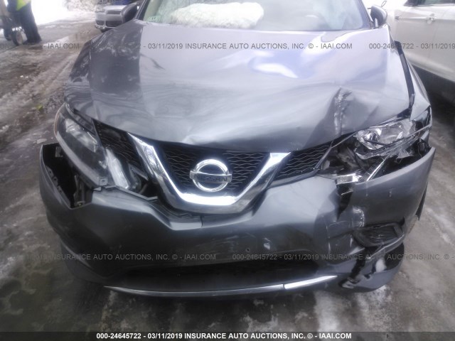 5N1AT2MV2FC813324 - 2015 NISSAN ROGUE S/SL/SV GRAY photo 6