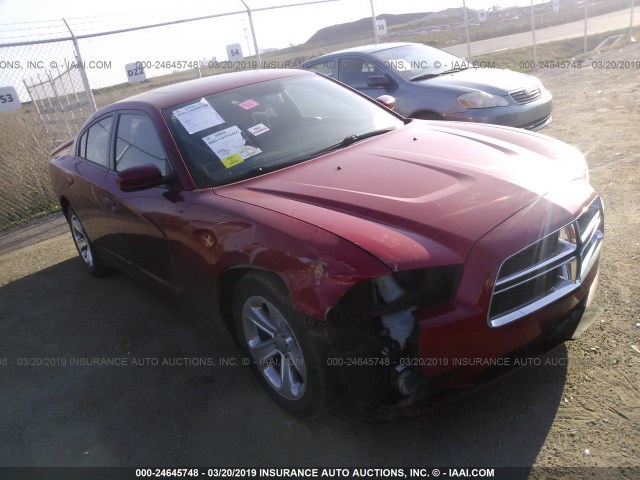 2C3CDXHG7DH574337 - 2013 DODGE CHARGER SXT RED photo 1