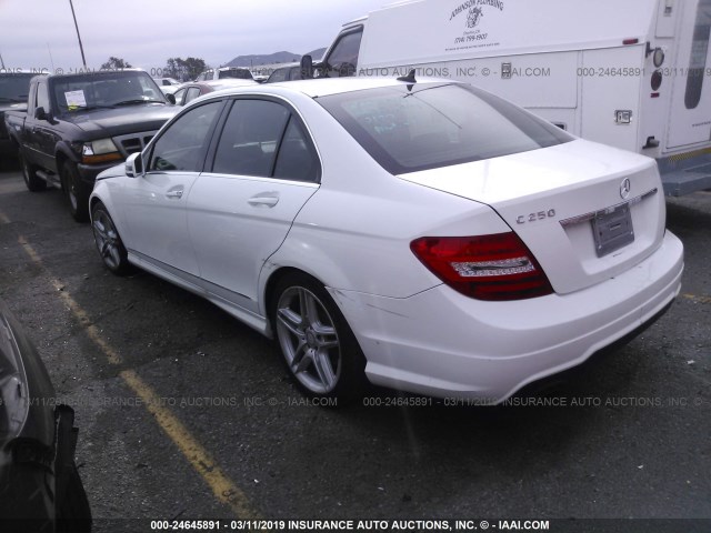 WDDGF4HB0EG245041 - 2014 MERCEDES-BENZ C 250 WHITE photo 3