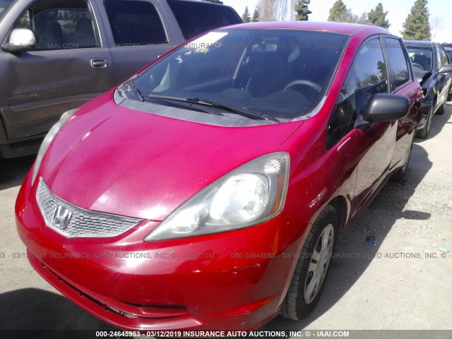 JHMGE88229S047177 - 2009 HONDA FIT RED photo 2