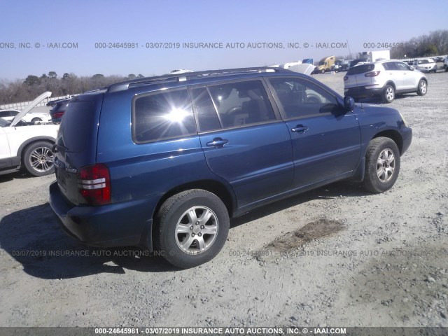 JTEHF21A130128221 - 2003 TOYOTA HIGHLANDER LIMITED BLUE photo 4