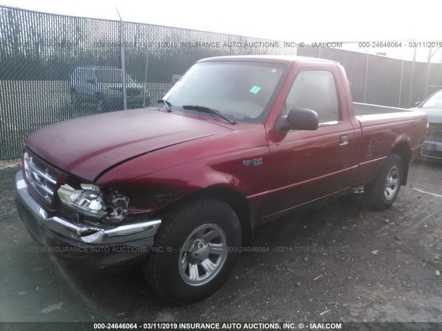 1FTYR10D61PB50477 - 2001 FORD RANGER RED photo 2