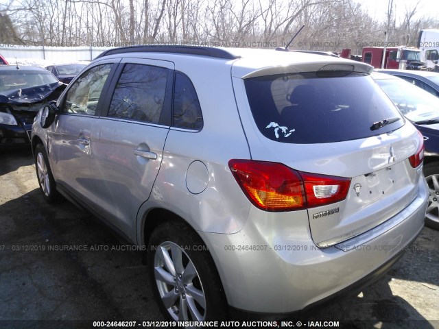 4A4AR4AU0EE028208 - 2014 MITSUBISHI OUTLANDER SPORT SE SILVER photo 3