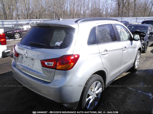 4A4AR4AU0EE028208 - 2014 MITSUBISHI OUTLANDER SPORT SE SILVER photo 4