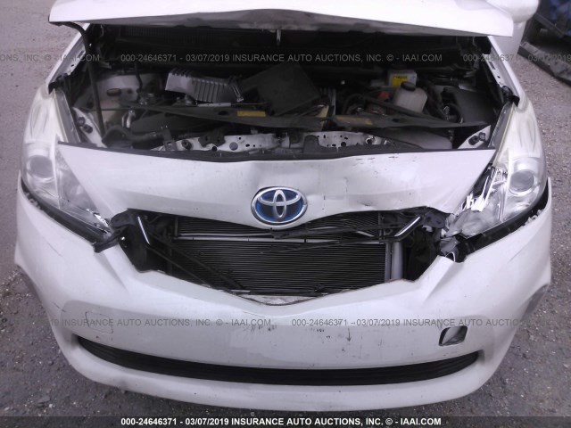 JTDZN3EU5C3021824 - 2012 TOYOTA PRIUS V WHITE photo 10