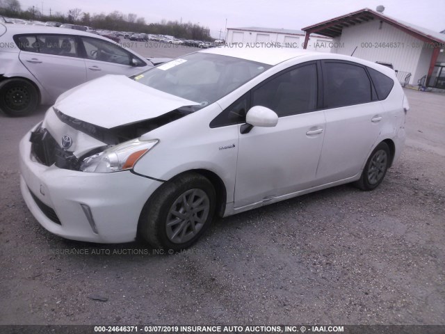 JTDZN3EU5C3021824 - 2012 TOYOTA PRIUS V WHITE photo 2