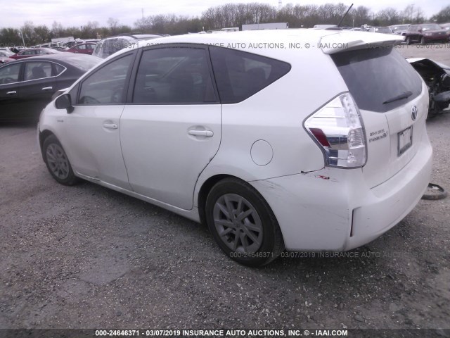 JTDZN3EU5C3021824 - 2012 TOYOTA PRIUS V WHITE photo 3