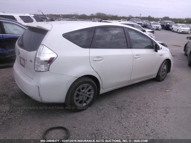 JTDZN3EU5C3021824 - 2012 TOYOTA PRIUS V WHITE photo 4