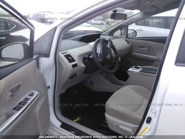 JTDZN3EU5C3021824 - 2012 TOYOTA PRIUS V WHITE photo 5