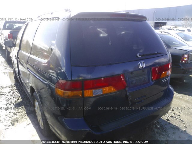 5FNRL18983B116592 - 2003 HONDA ODYSSEY EXL BLUE photo 3