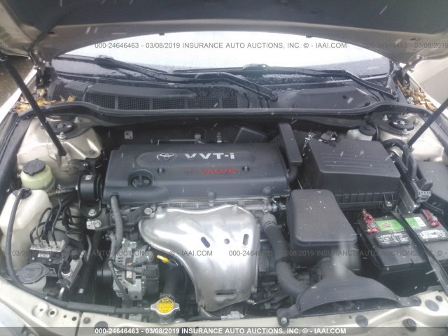 4T4BE46K78R020889 - 2008 TOYOTA CAMRY CE/LE/XLE/SE GOLD photo 10