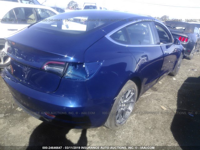 5YJ3E1EA2JF168215 - 2018 TESLA MODEL 3 BLUE photo 4