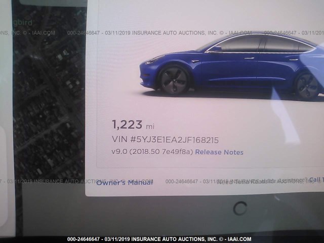 5YJ3E1EA2JF168215 - 2018 TESLA MODEL 3 BLUE photo 7