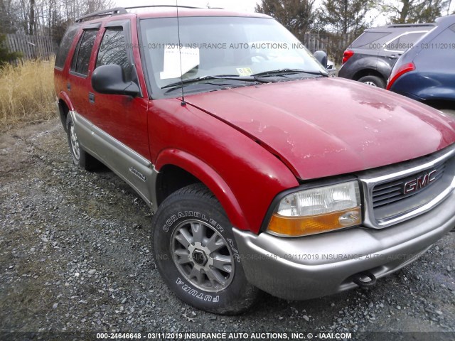 1GKDT13W6W2556930 - 1998 GMC JIMMY RED photo 1