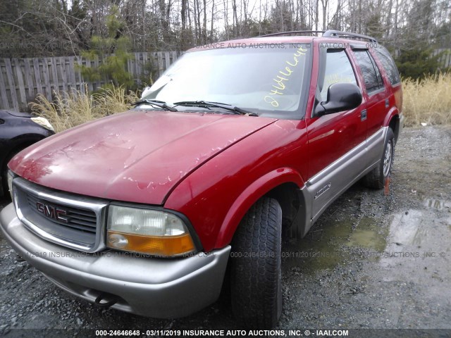 1GKDT13W6W2556930 - 1998 GMC JIMMY RED photo 2