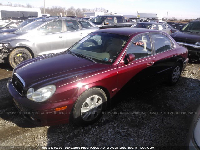 KMHWF25S44A973456 - 2004 HYUNDAI SONATA GL RED photo 2