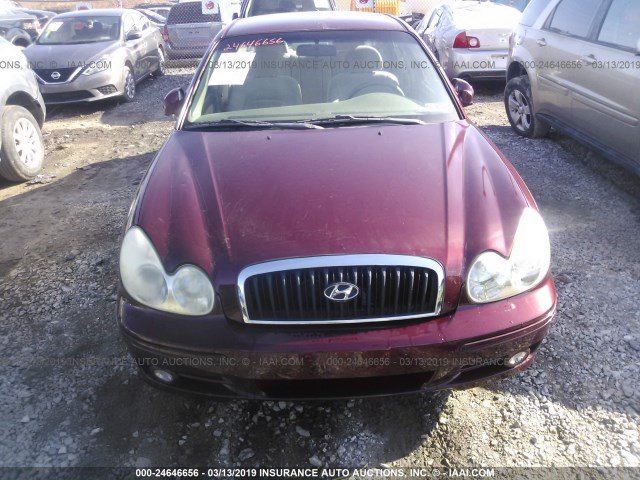 KMHWF25S44A973456 - 2004 HYUNDAI SONATA GL RED photo 6