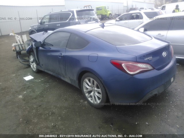 KMHHT6KD1EU114162 - 2014 HYUNDAI GENESIS COUPE 2.0T BLUE photo 3