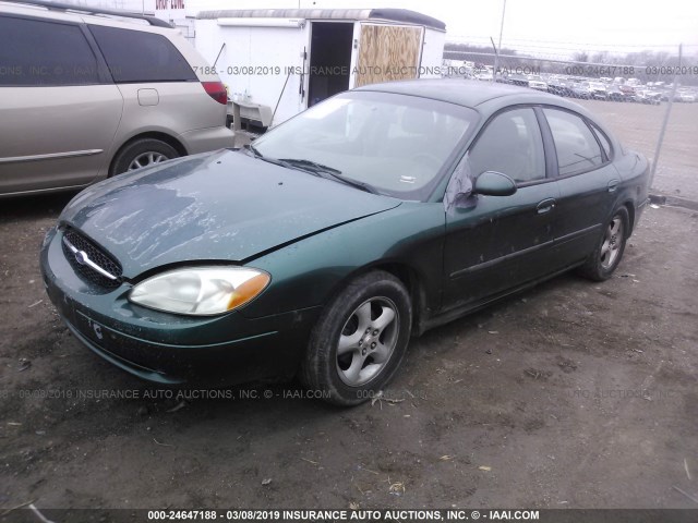 1FAFP55U8YG235995 - 2000 FORD TAURUS SES GREEN photo 2