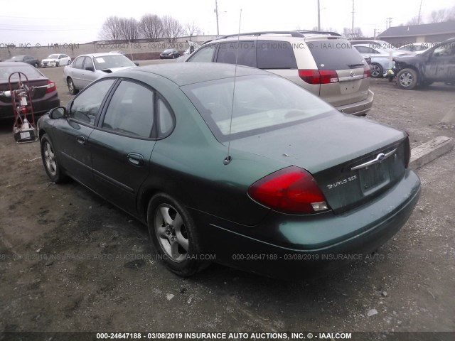 1FAFP55U8YG235995 - 2000 FORD TAURUS SES GREEN photo 3