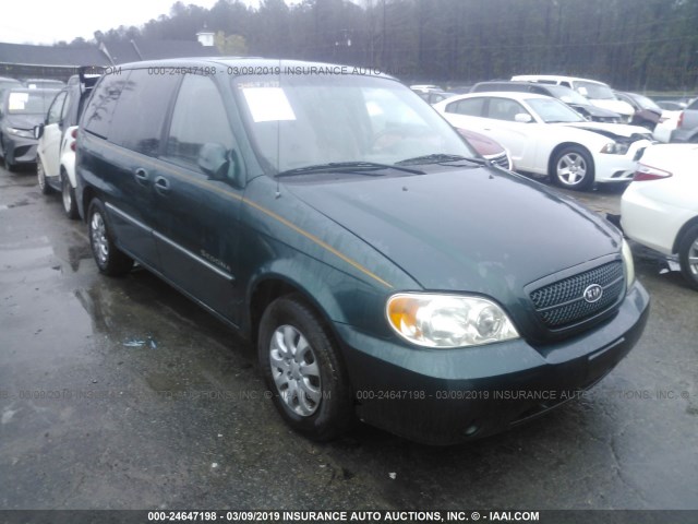 KNDUP132756676529 - 2005 KIA SEDONA EX/LX GREEN photo 1