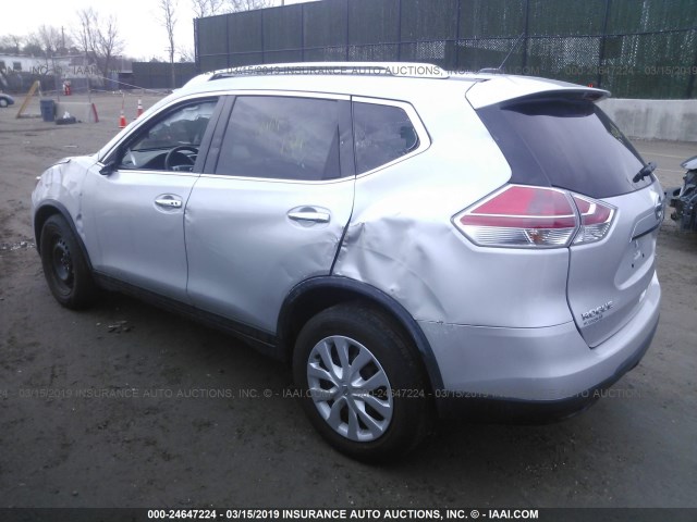 KNMAT2MV4GP667099 - 2016 NISSAN ROGUE S/SL/SV SILVER photo 3