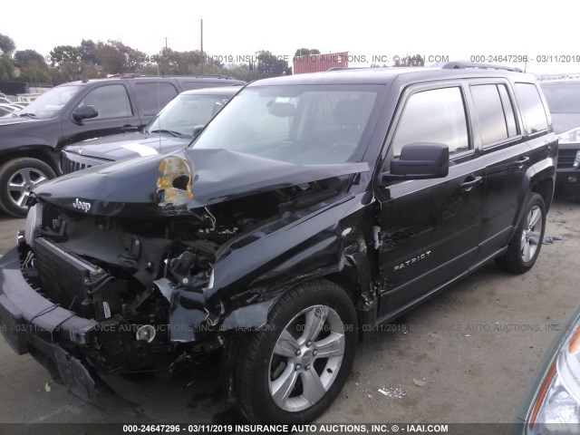 1C4NJRFB5DD186374 - 2013 JEEP PATRIOT LATITUDE BLACK photo 2