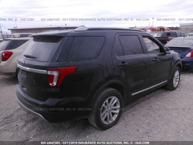 1FM5K7D89HGB62071 - 2017 FORD EXPLORER XLT BLACK photo 4