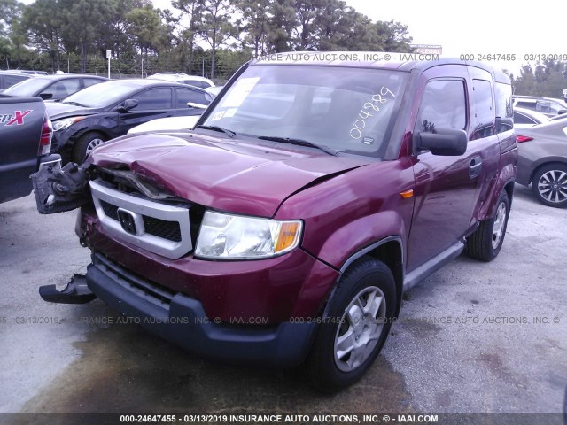 5J6YH18379L004889 - 2009 HONDA ELEMENT LX RED photo 2