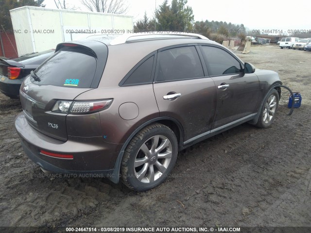 JNRAS08W37X207426 - 2007 INFINITI FX35 BROWN photo 4