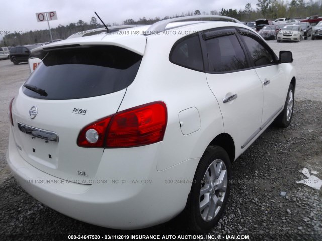 JN8AS5MT4DW510410 - 2013 NISSAN ROGUE S/SV WHITE photo 4