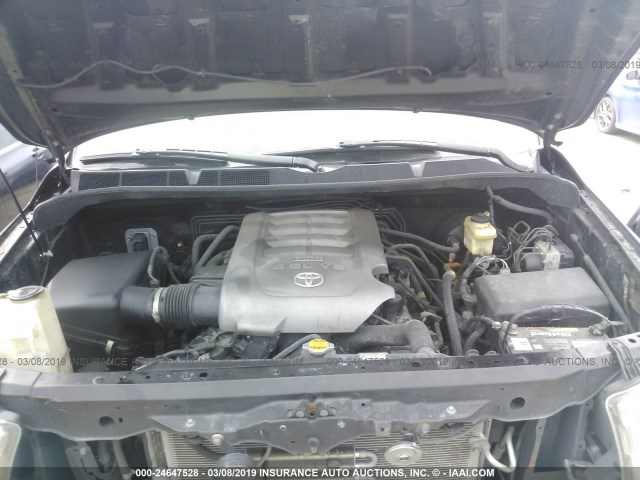 5TFRM5F12AX014189 - 2010 TOYOTA TUNDRA DOUBLE CAB SR5 BLACK photo 10