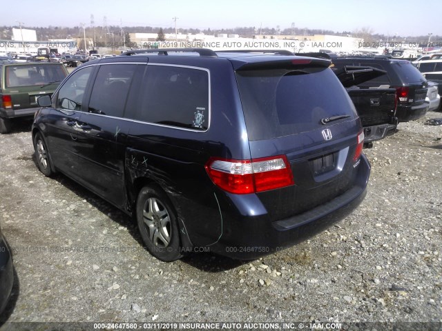 5FNRL38745B124556 - 2005 HONDA ODYSSEY EXL BLUE photo 3