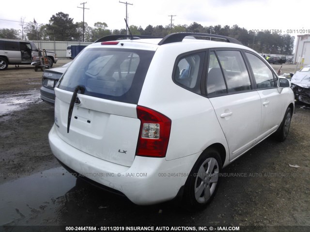 KNAFG528197275058 - 2009 KIA RONDO LX/EX WHITE photo 4