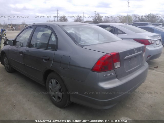 1HGES16455L006495 - 2005 HONDA CIVIC DX GRAY photo 3