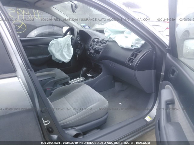 1HGES16455L006495 - 2005 HONDA CIVIC DX GRAY photo 5