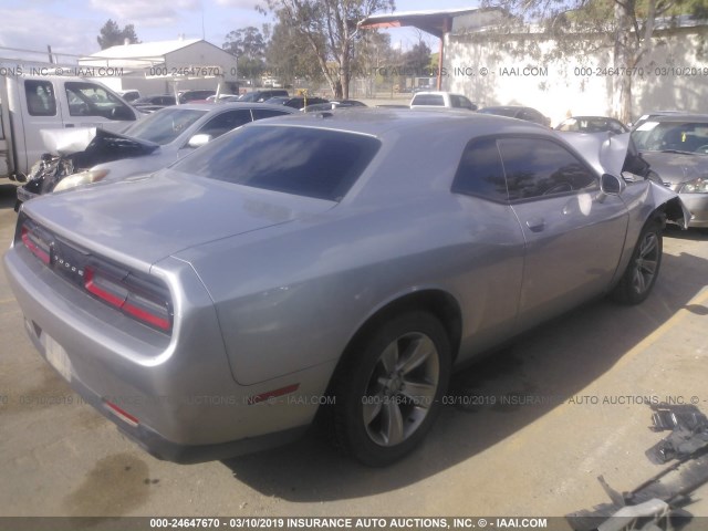 2C3CDZAG0FH804194 - 2015 DODGE CHALLENGER SXT SILVER photo 4