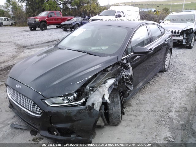 1FA6P0G77E5351383 - 2014 FORD FUSION S BLACK photo 2