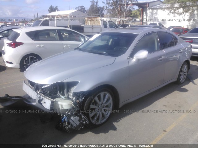 JTHBK262965009863 - 2006 LEXUS IS 250 SILVER photo 2