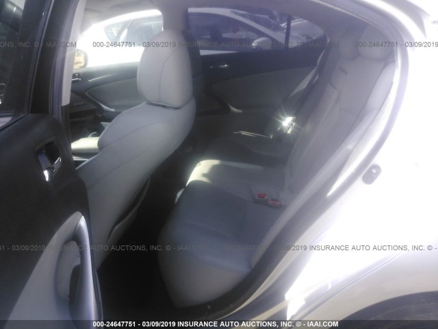 JTHBK262965009863 - 2006 LEXUS IS 250 SILVER photo 8