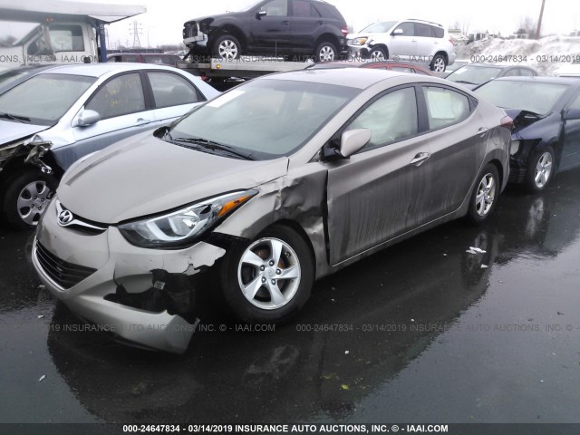 5NPDH4AE7FH601011 - 2015 HYUNDAI ELANTRA SE/SPORT/LIMITED BROWN photo 2