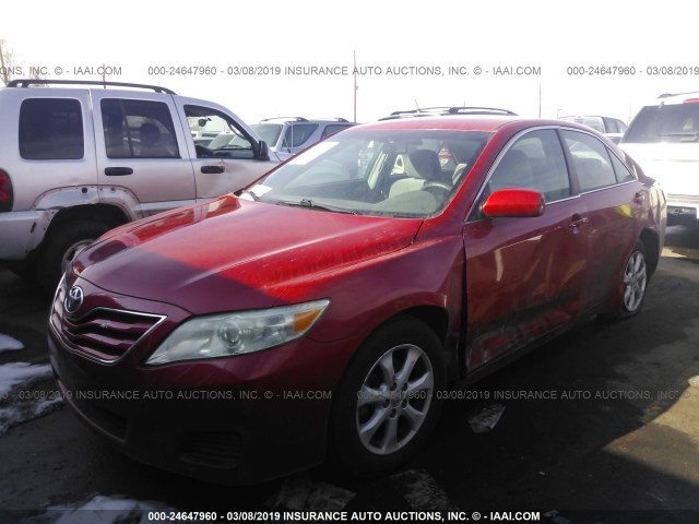 4T1BF3EKXBU168450 - 2011 TOYOTA CAMRY SE/LE/XLE RED photo 2