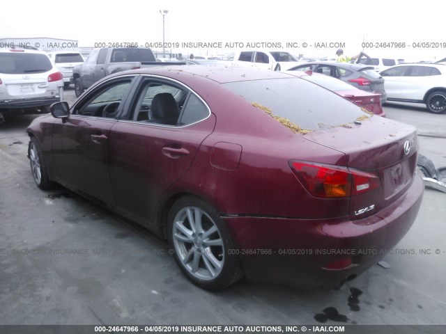 JTHBE262465002746 - 2006 LEXUS IS 350 RED photo 3