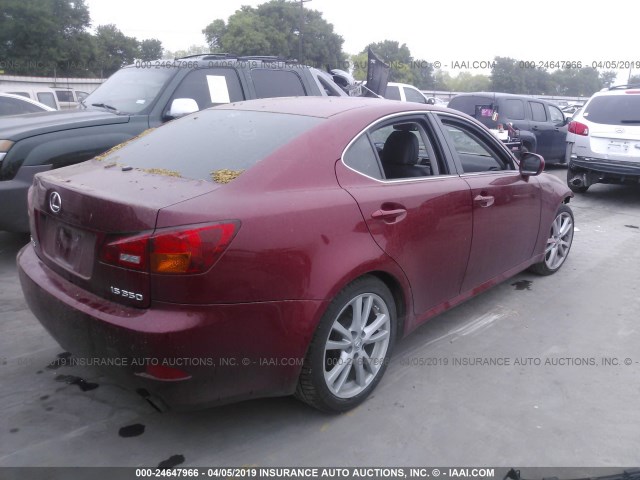 JTHBE262465002746 - 2006 LEXUS IS 350 RED photo 4