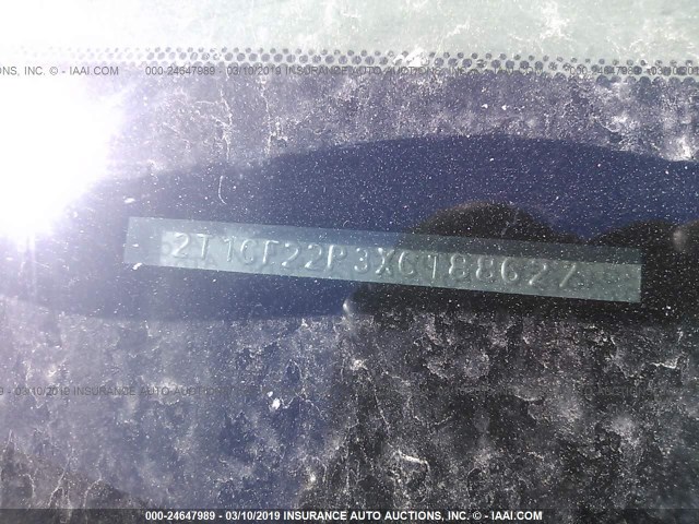 2T1CF22P3XC188627 - 1999 TOYOTA CAMRY SOLARA SE/SLE RED photo 9